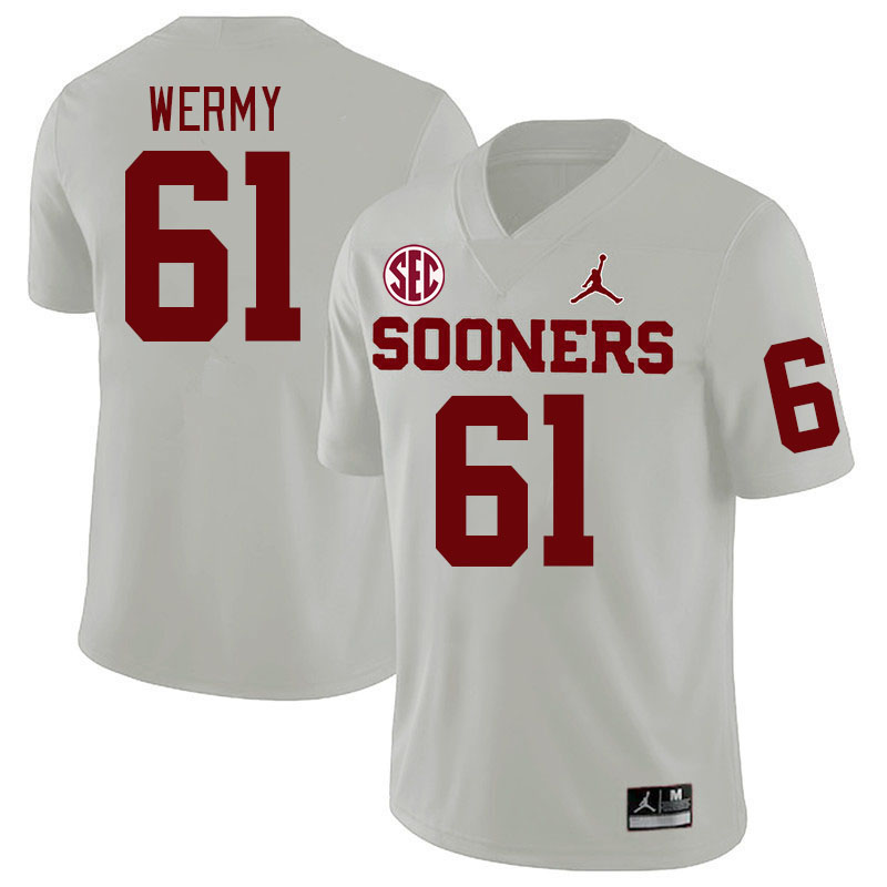 #61 Kenneth Wermy Oklahoma Sooners 2024 SEC Conference College Football Jerseys-White